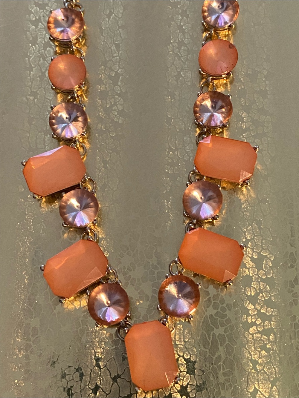 NWT Olivia Welles 14K Gold-Plated Peach Statement Necklace